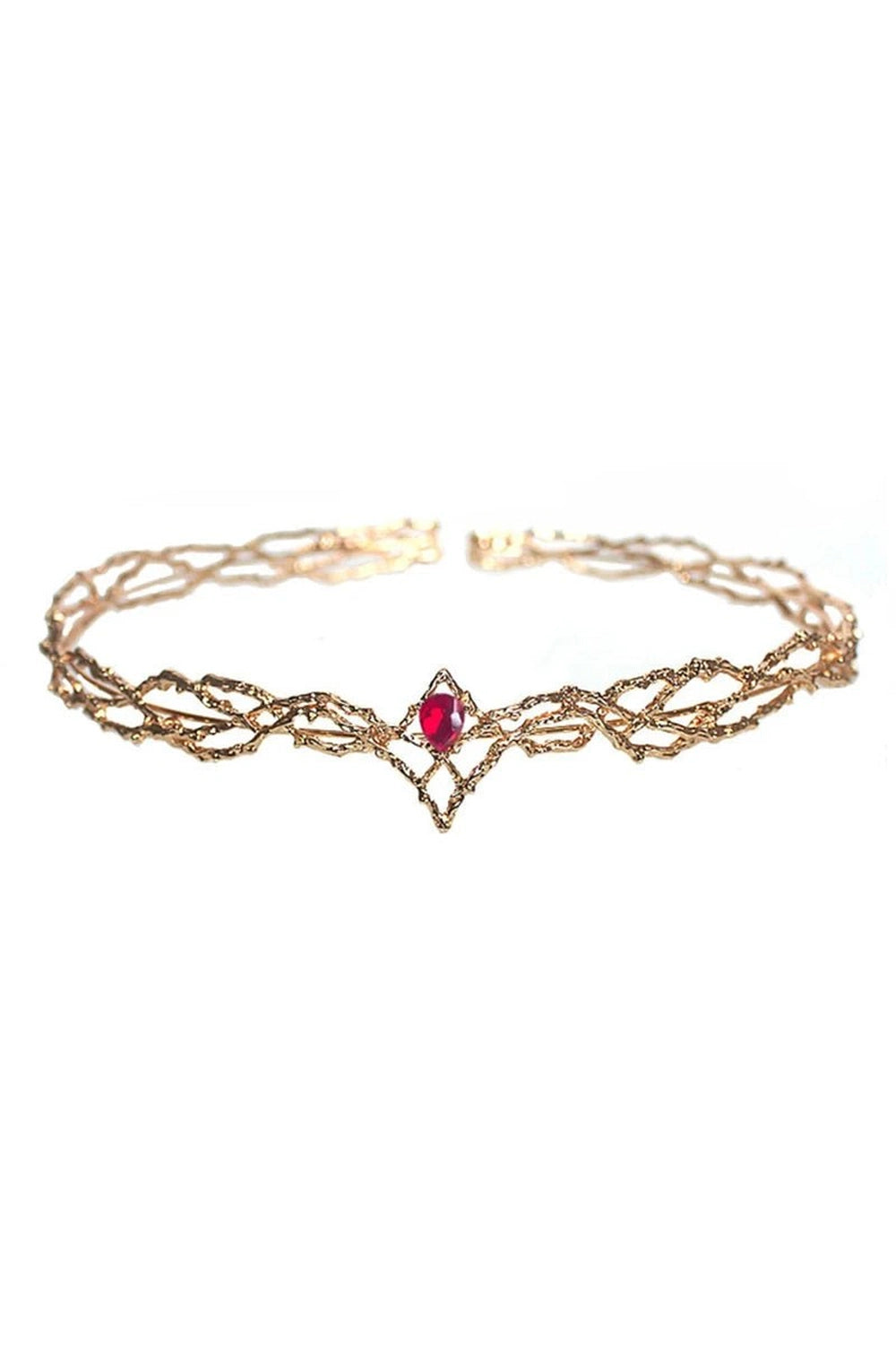 Aesthetic Elves Crown Tiara Gold Red Shoptery