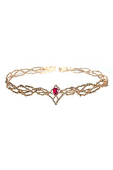 Aesthetic Elves Crown Tiara Gold Red Shoptery