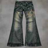 Embroidered Y2k Flare Jeans 1 Shoptery