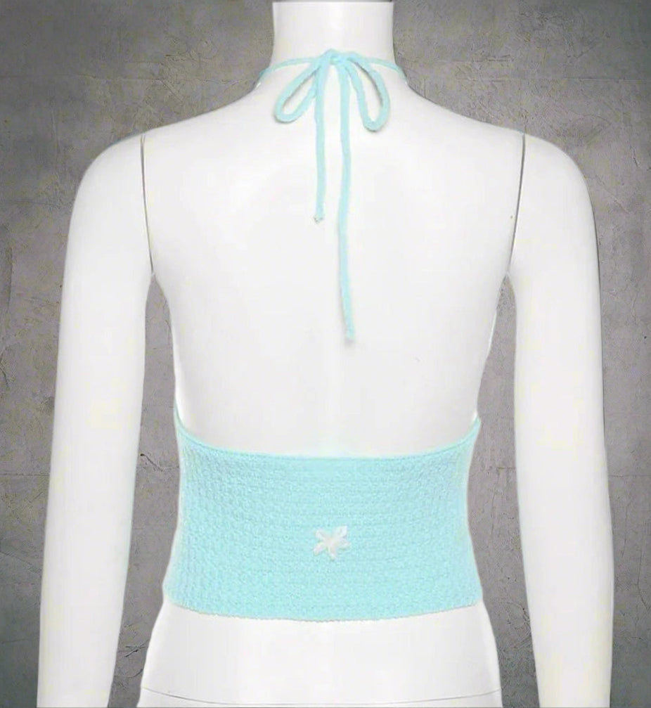 Floral Halter Crop Top Shoptery