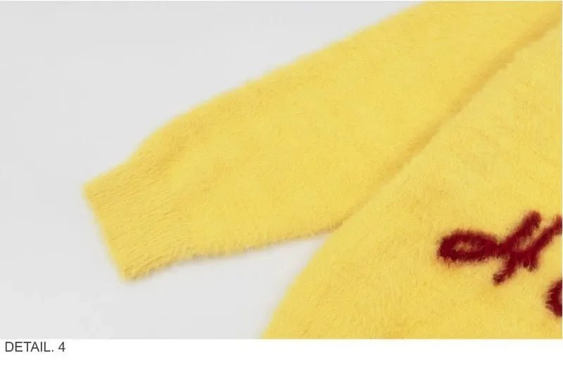 Aesthetic Fuzzy Black Cat Knit Sweater Shoptery