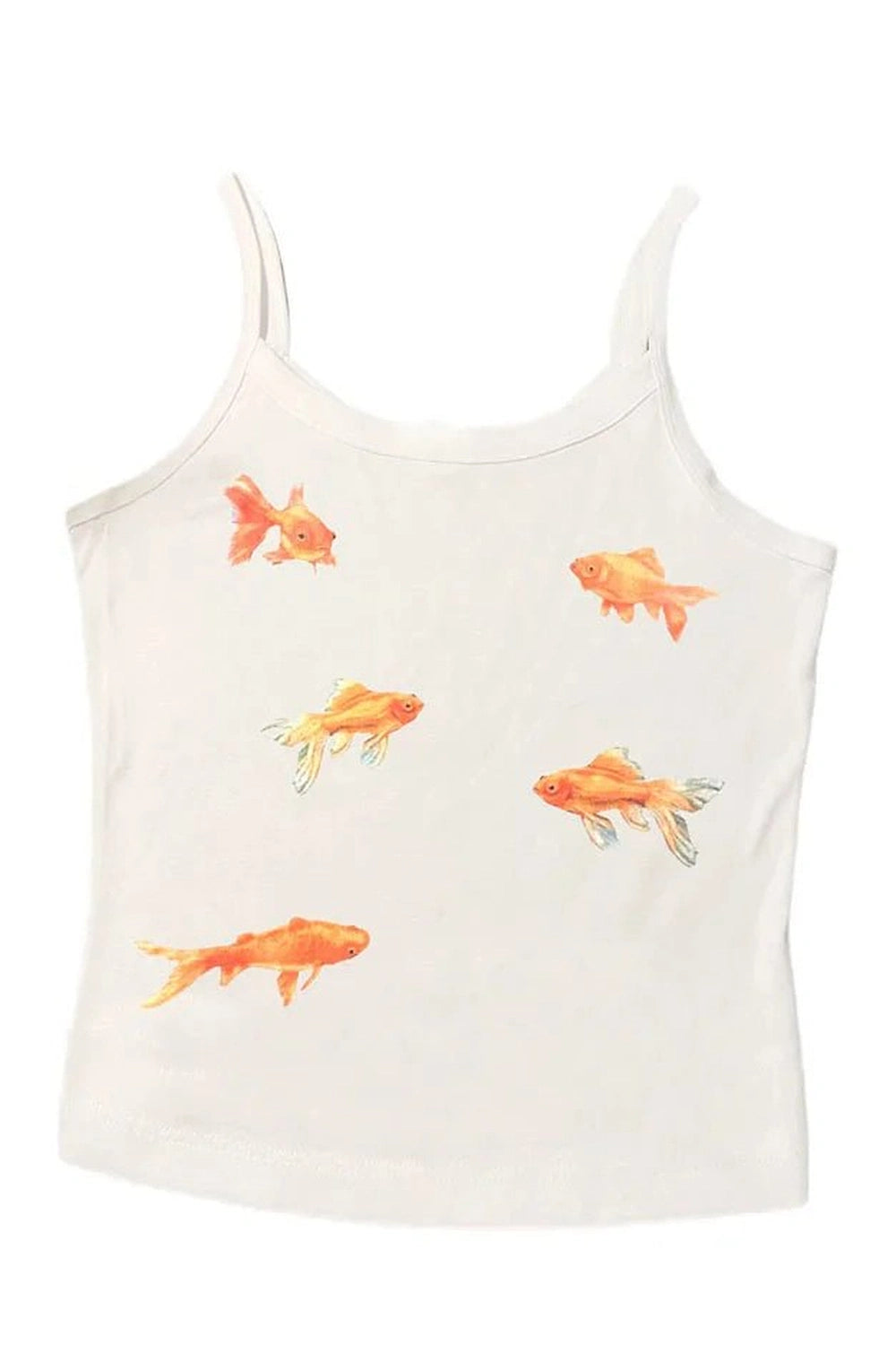 Aesthetic Goldfish Serenity Tank Top White Shoptery