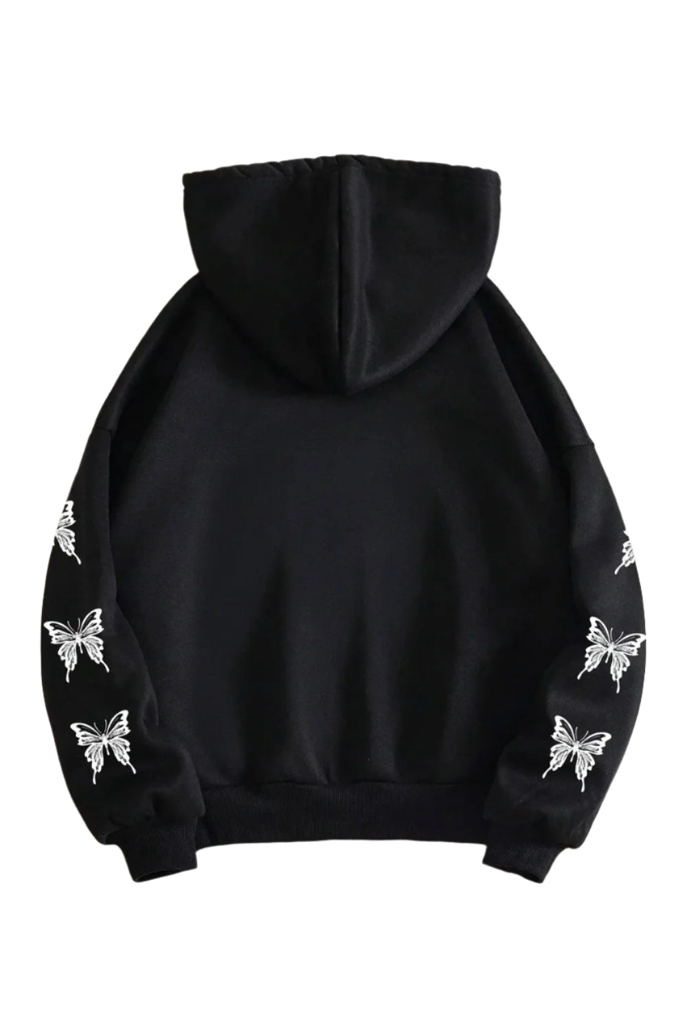 Edgy Fall Gothic Butterfly Zip-Up Hoodie Shoptery