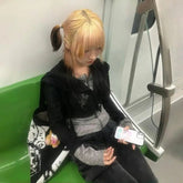 Acubi Style Layered Cardigan Black Shoptery