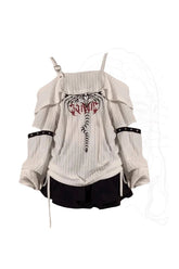 Alt Gothic Serpent Two-Piece Outfit Set Picture Color Shoptery