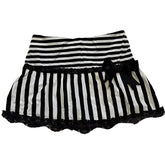 Kawaii Goth Striped Lace Mini Skirt Stripes Shoptery