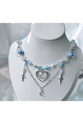 Handmade Blue Heart Necklace Shoptery