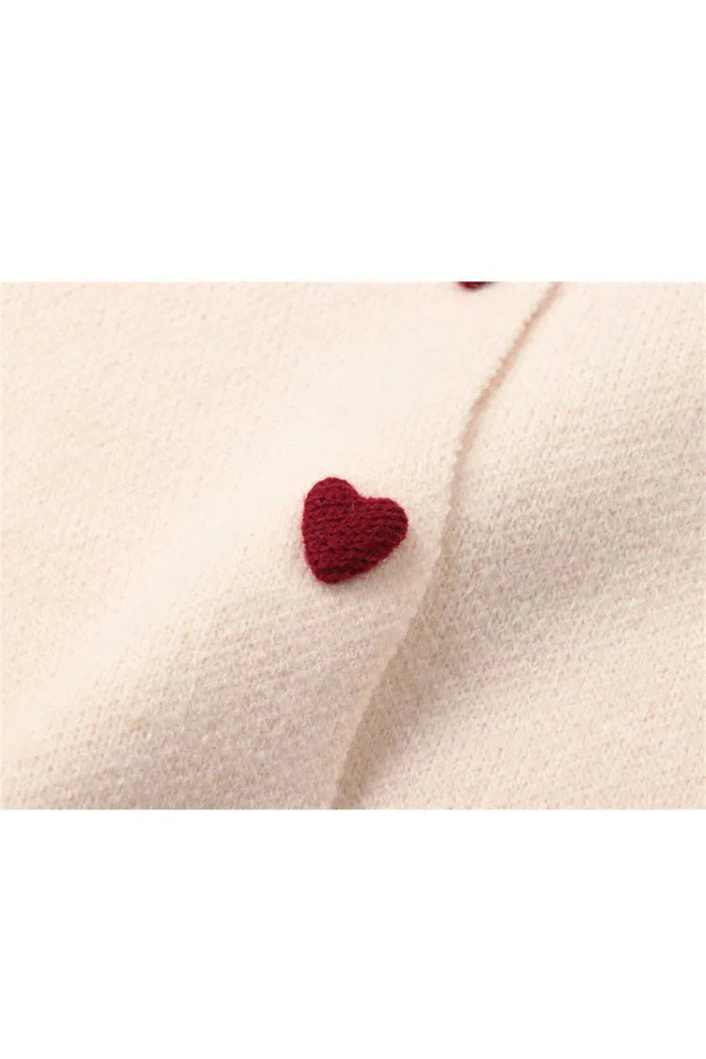 Retro Fall Heart Button Contrast Collar Cardigan Shoptery