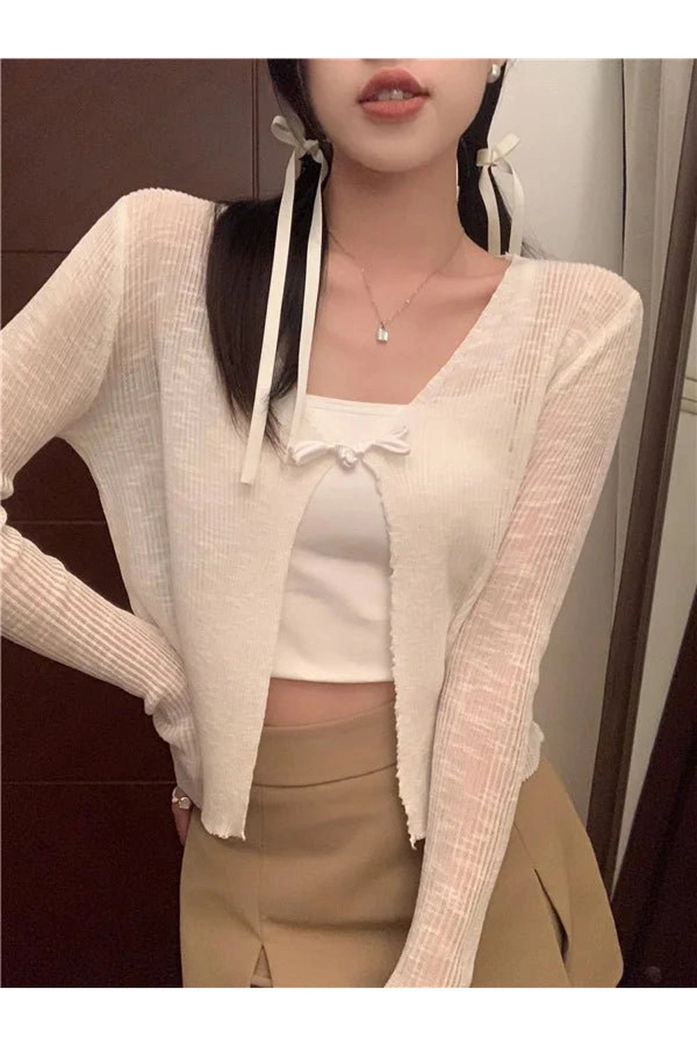 Coquette Ice Silk Sun Protection Cardigan White One Size Shoptery