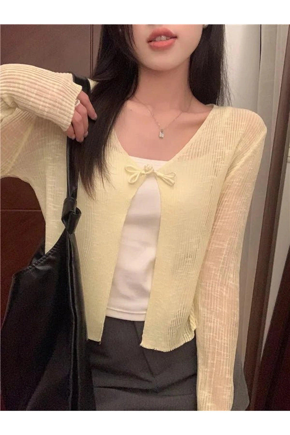 Coquette Ice Silk Sun Protection Cardigan yellow One Size Shoptery