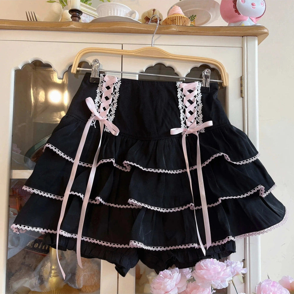 Kawaii Ball Gown Mini Skirt Black China Shoptery