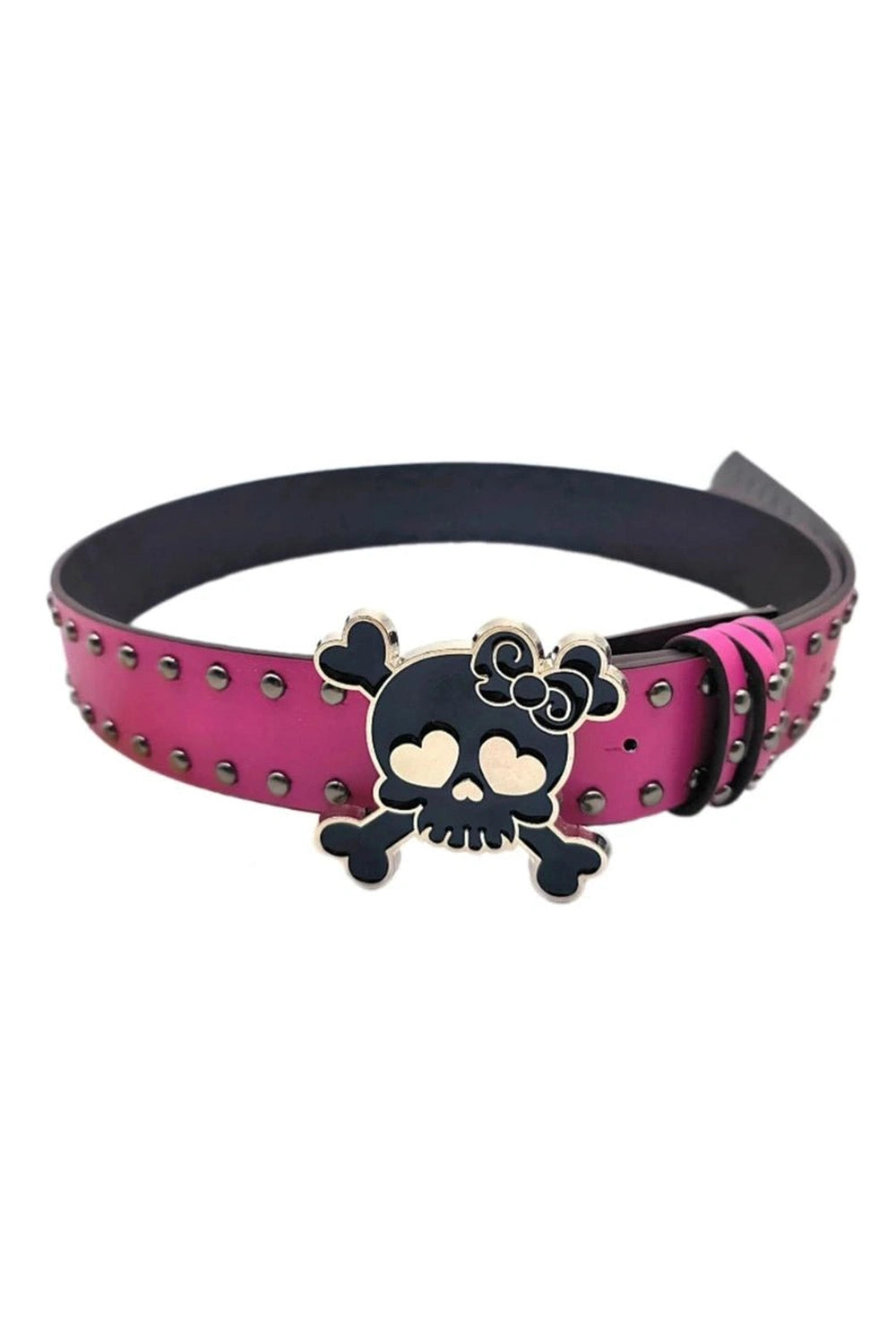 Pastel Goth Skull Belt Rose Red Shoptery