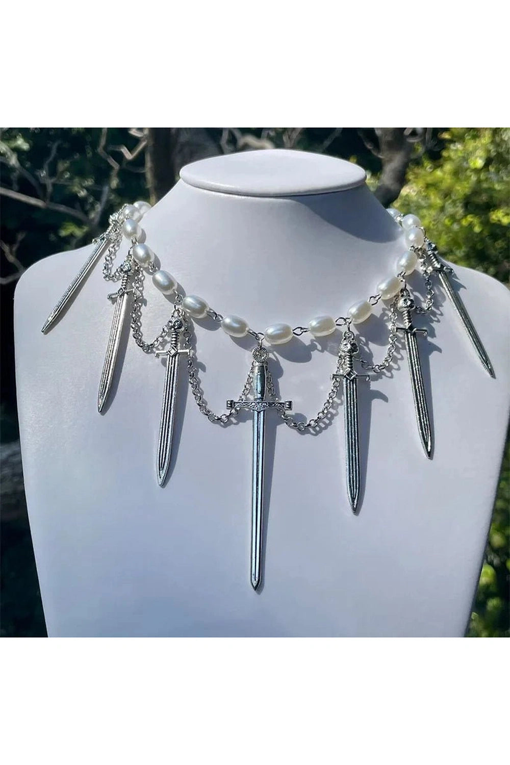 Alt Goth Knight’s Valor Pearl Choker Default Title Shoptery