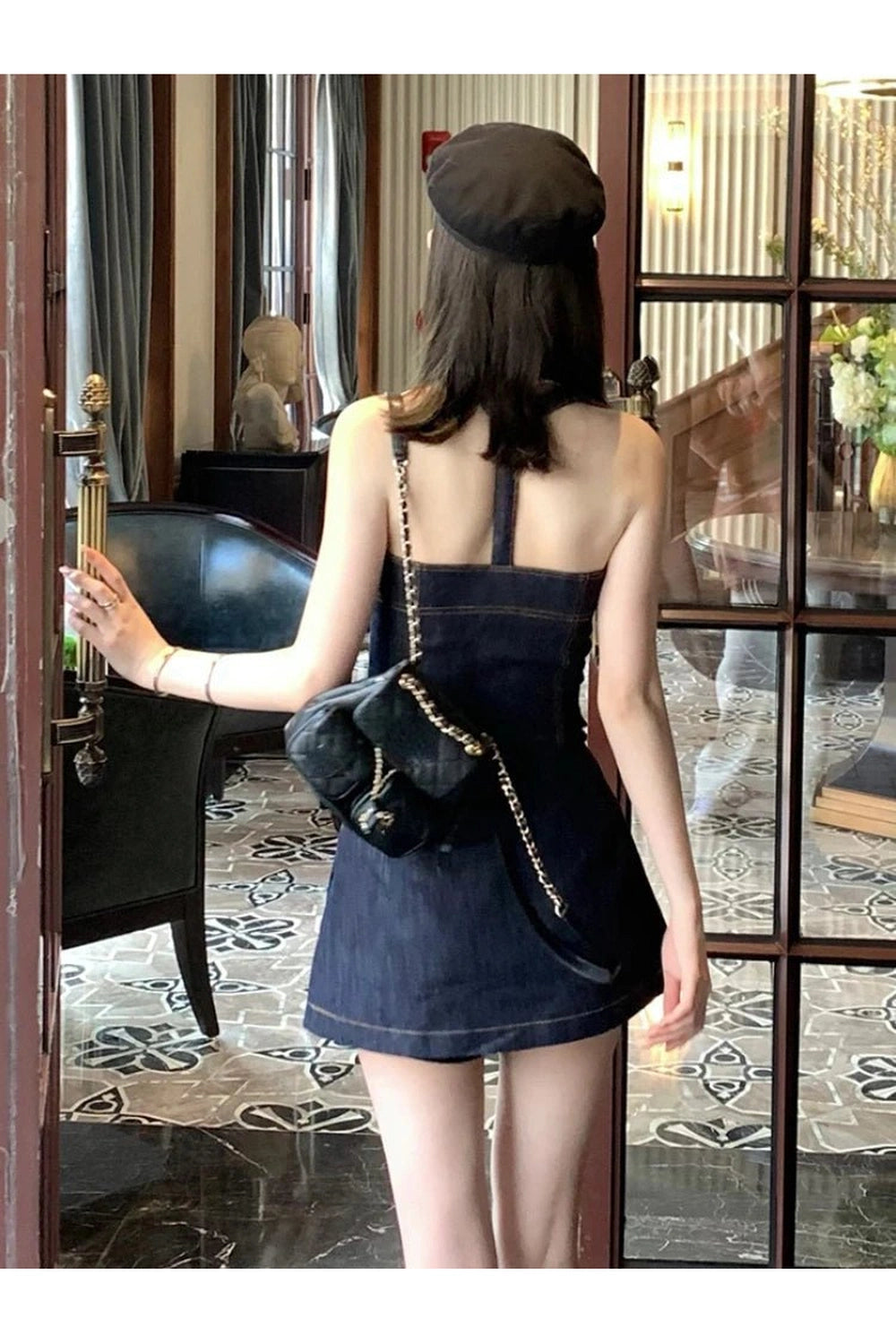 Retro Lace-Up Indigo Mini Set Shoptery