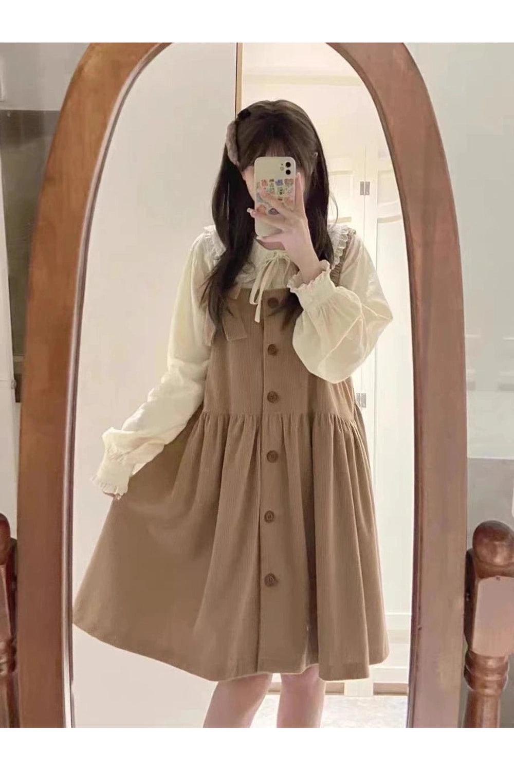 Retro Lace Whisper Bow-Tie Blouse Shoptery