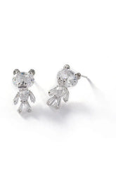 Edgy Little Bear Zirconia Stud Earrings Shoptery