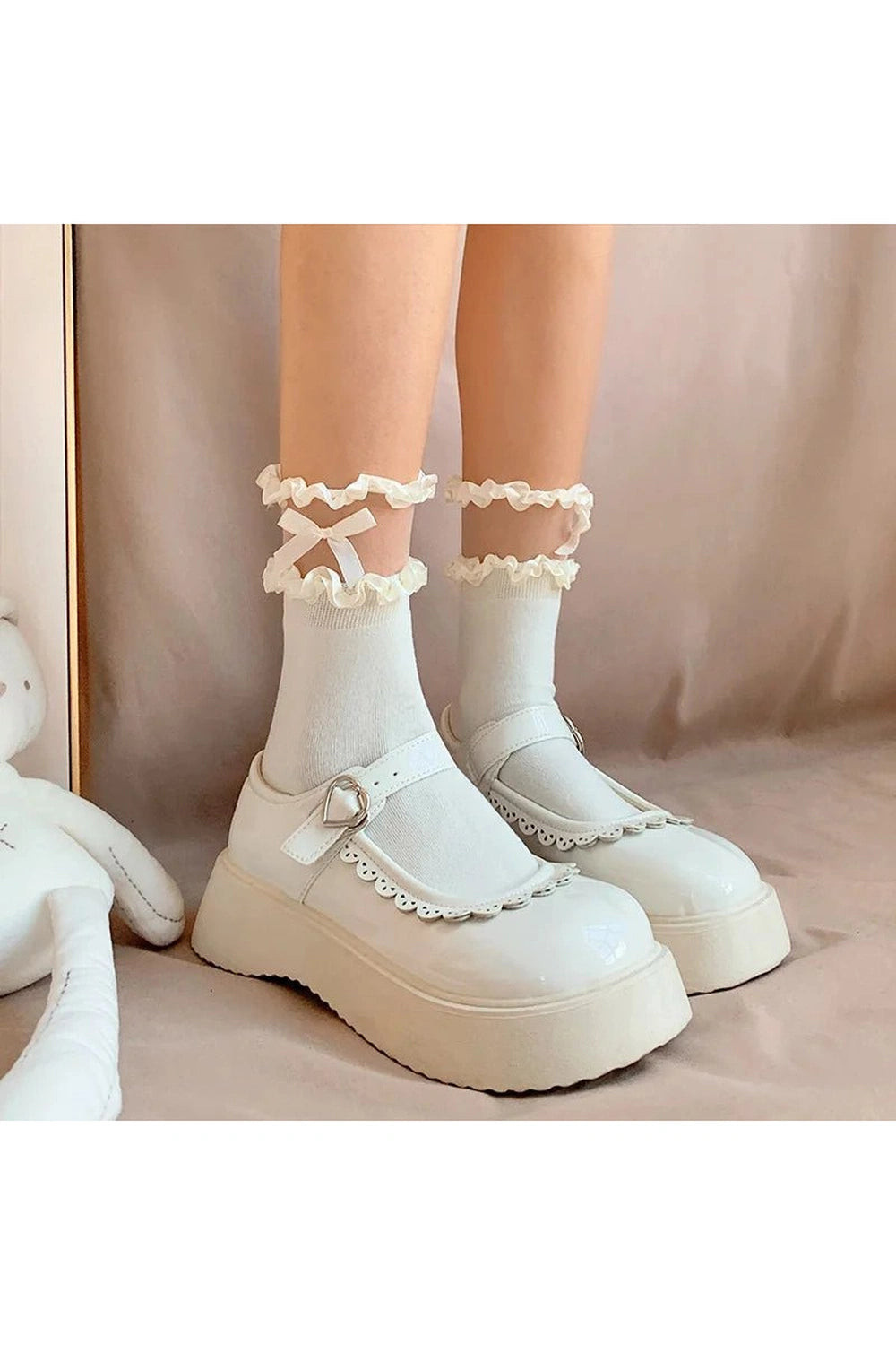 Coquette Low Tube Lace Dots Socks 936 One Size CHINA Shoptery