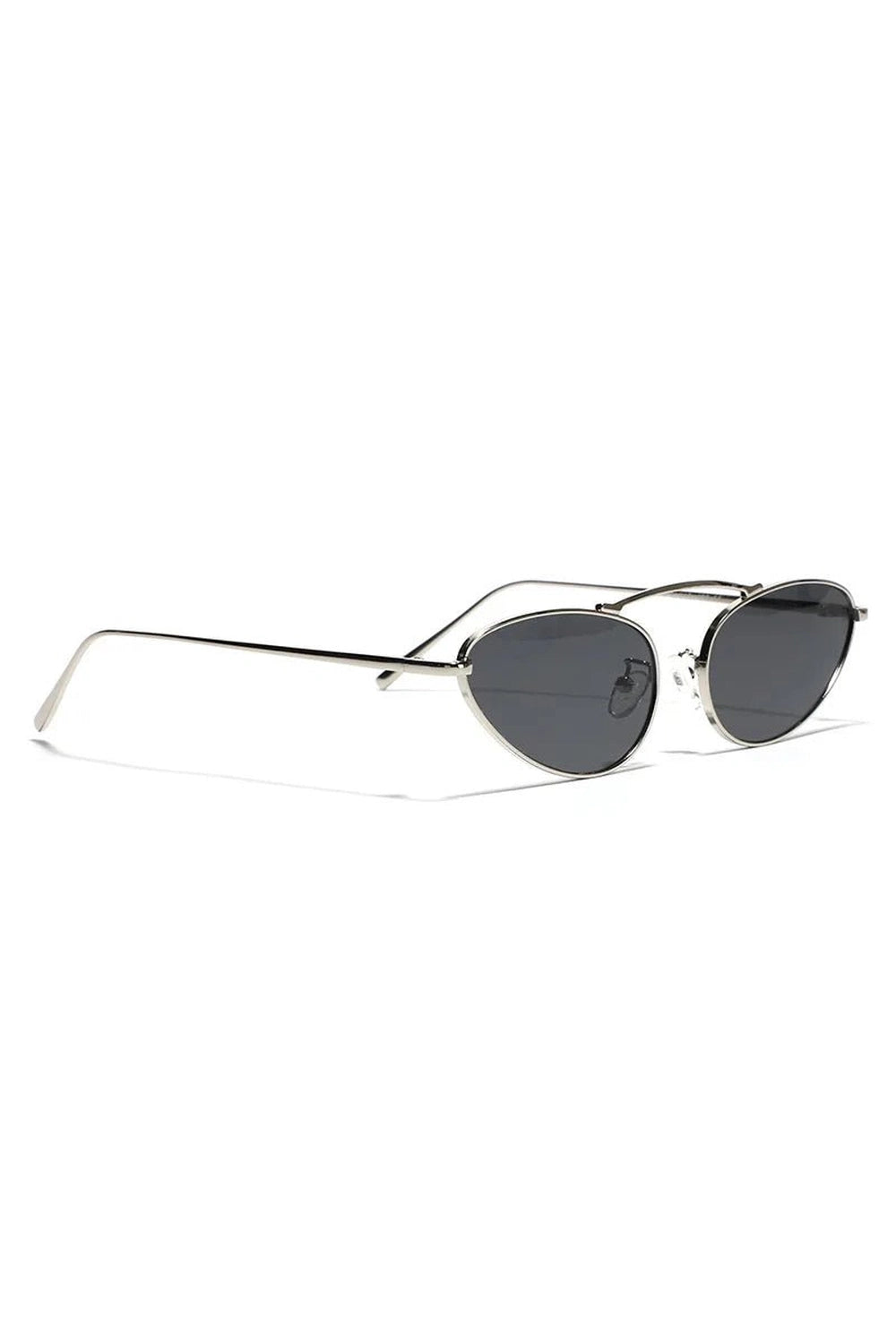 Aesthetic Luxury Cat Eye Sunglasses Silver Gray As picture Shoptery