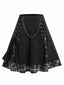 Jirai Kei Black Plaid Lace-Up Chain Mini Skirt Black Shoptery
