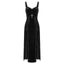 Visual Kei Black Velvet Cross Lace-Up Maxi Slip Dress black Shoptery
