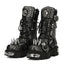 Visual Kei Skull Spike Studded Platform Combat Boots as picture Shoptery