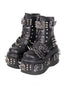Visual Kei Skull Studded Spike Platform Combat Boots black Shoptery