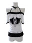 Jirai Kei Black Cat Polka Dot Off-Shoulder Halter Top with Necklace WHITE Shoptery