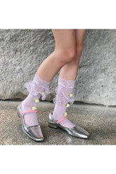 Coquette Medium Tube Rose Lace Socks Shoptery