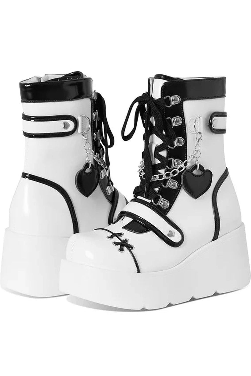 Metal Decor Punk Boots white Shoptery