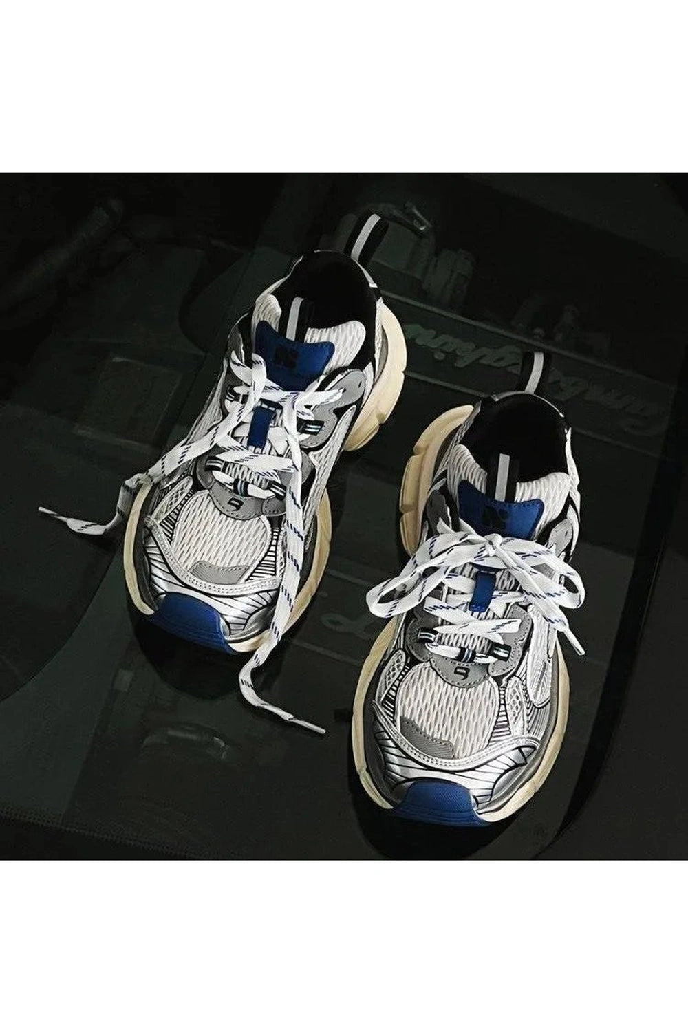 Metallic Violet Edgy Chunky Sneakers 10 Shoptery