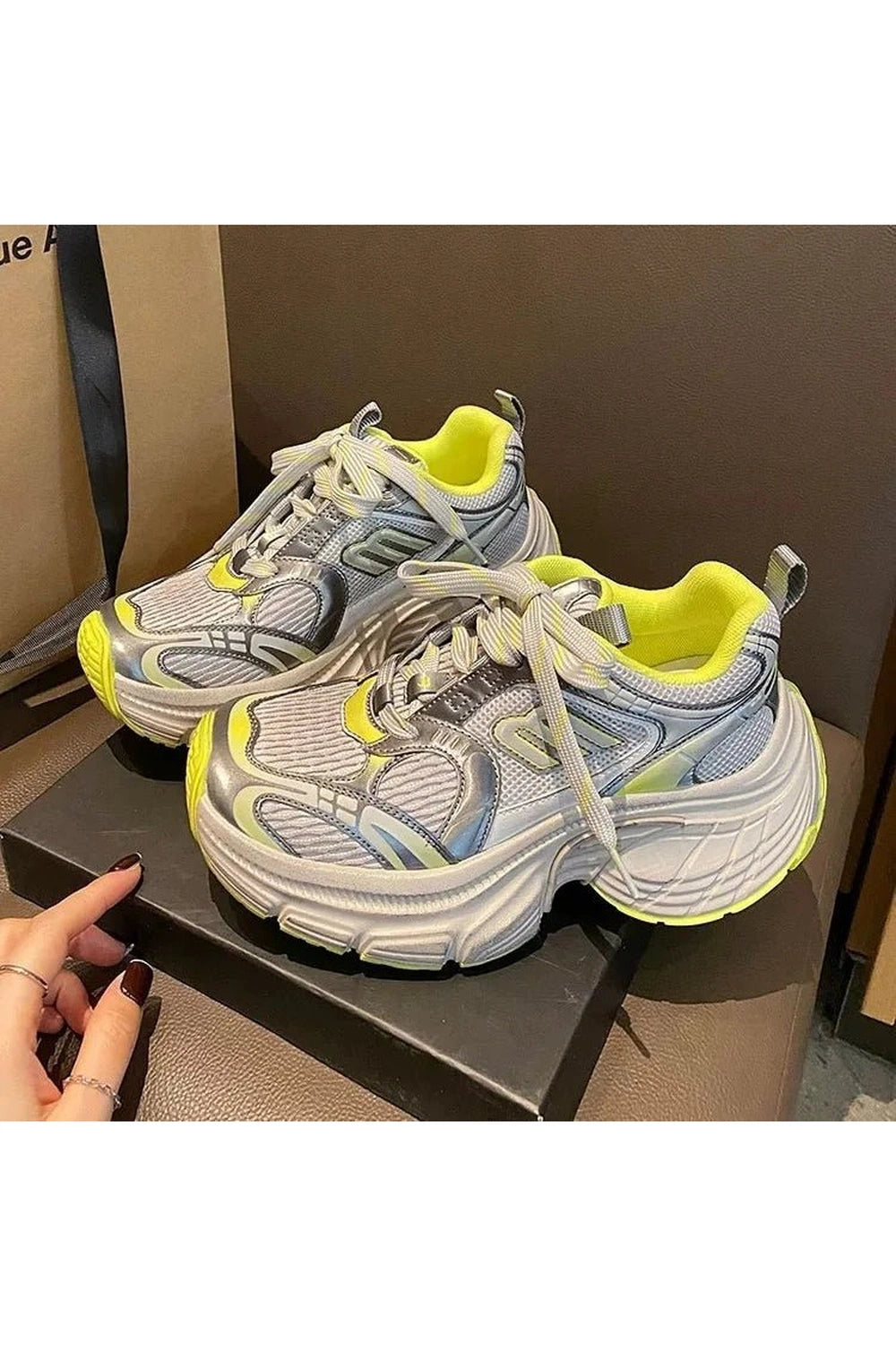 Metallic Violet Edgy Chunky Sneakers 5 Shoptery