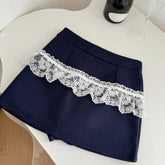 Midnight Coquette Lace Elegance Long Sleeve Set skirt Shoptery