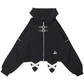 Midnight Rebel Alt Buckle Hoodie Black Shoptery