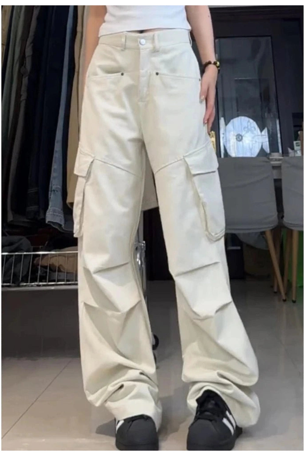 Y2k Minimalist Cargo Wide-Leg Pants Shoptery