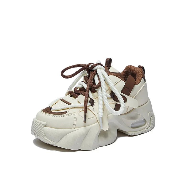 Edgy Mocha Swirl Chunky Sneakers Shoptery
