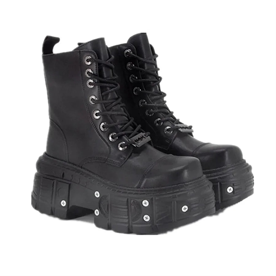 Alt Punk Platform Combat Boots Shoptery