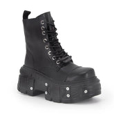 Alt Punk Platform Combat Boots black Shoptery