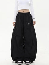 Y2k Neutral Oversized Parachute Pants Black Shoptery