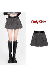 Off-Shoulder Y2k Denim Outfit Set Only Skirt Shoptery