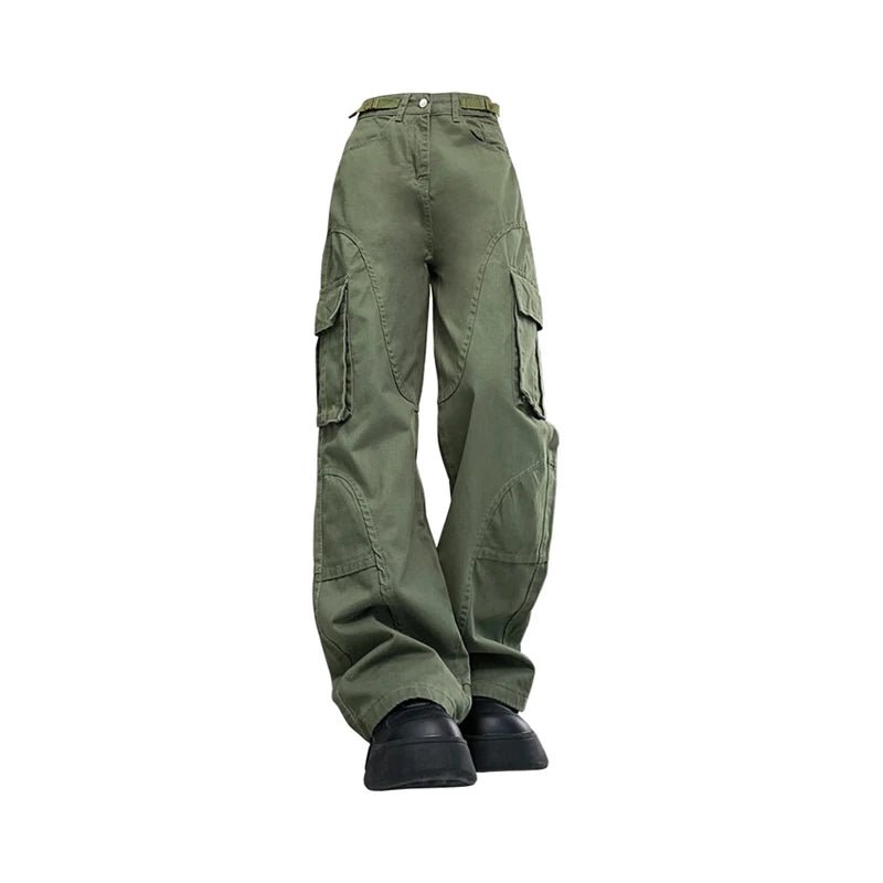 Olive Green Utility Y2k Cargo Pants Green Shoptery