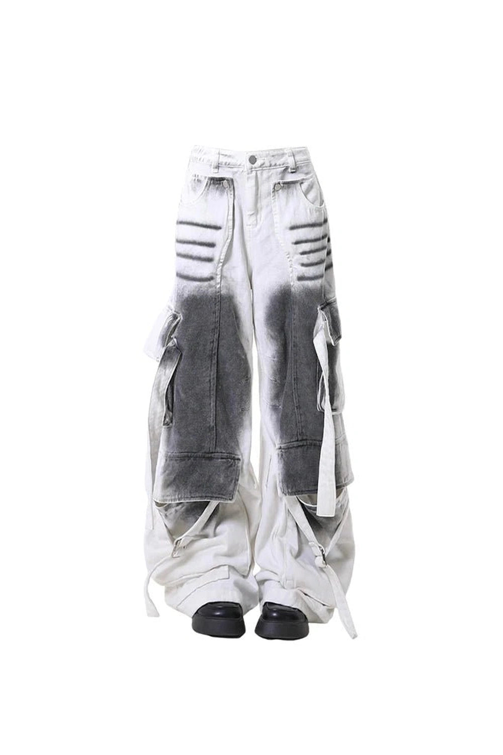 Ombre Utility Y2k Cargo Pants White Shoptery