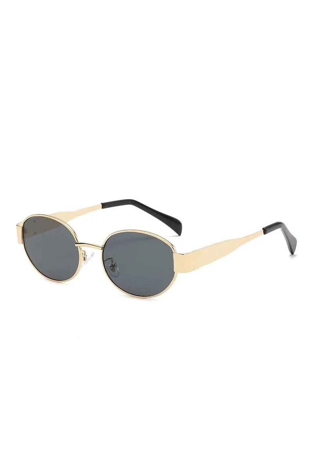 Retro Oval Frame Sports Glasses Gold Gray picture color Shoptery