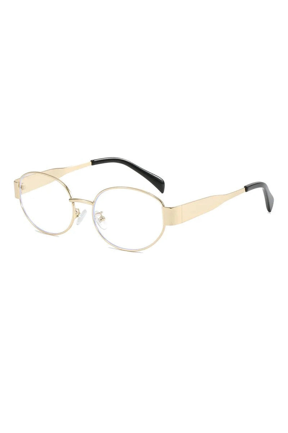 Retro Oval Frame Sports Glasses Gold Clear picture color Shoptery