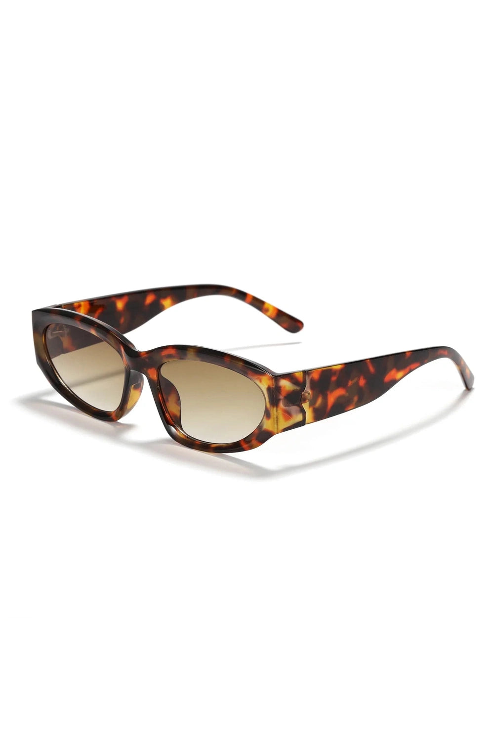 Retro Oval Sunglasses Leopard Tea picture color Shoptery