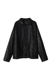 Alt Fall Oversized Black Leather Shirt Jacket Shoptery
