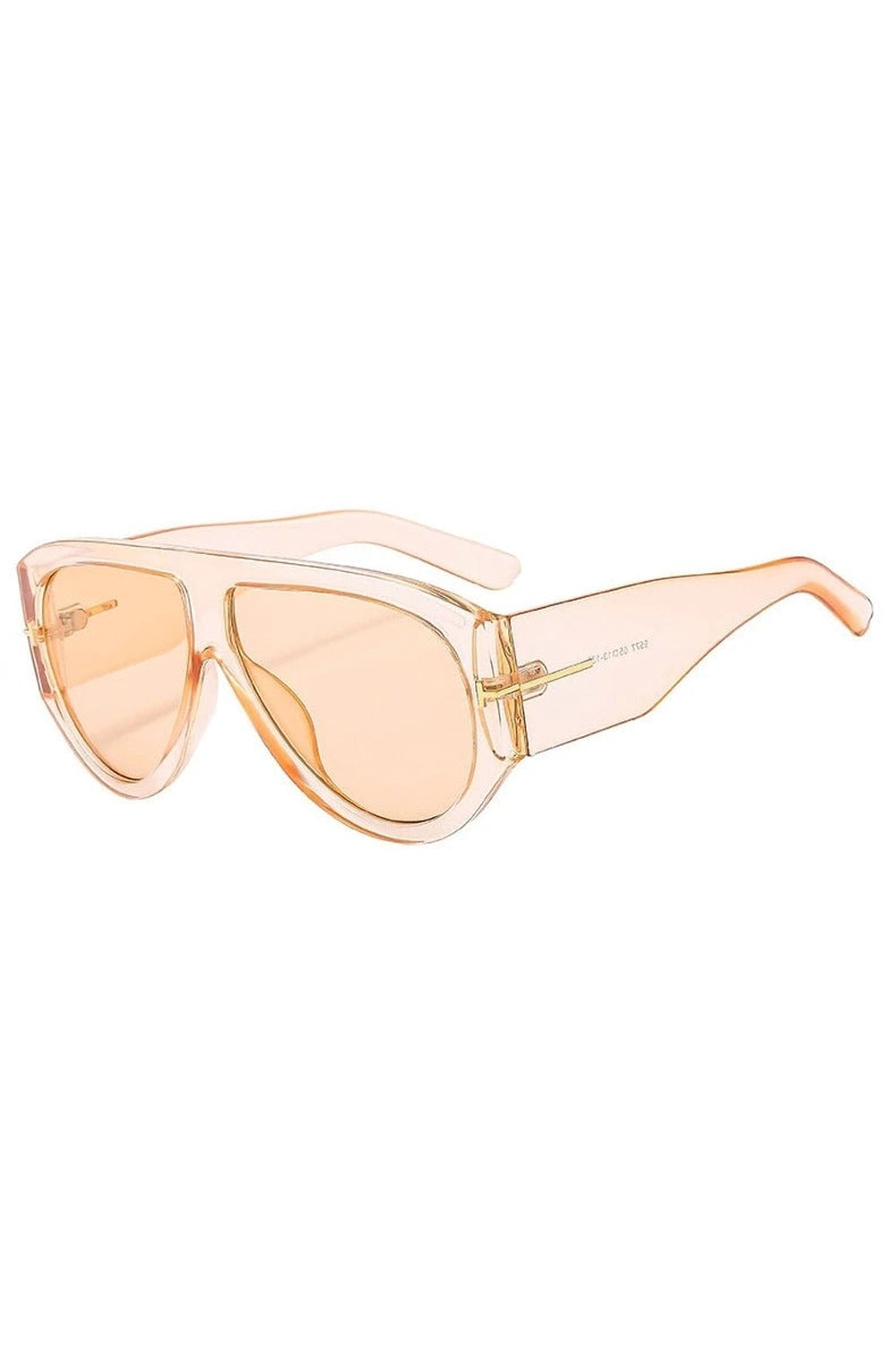Retro Oversized Pilot Sunglasses Clear Tea picture color Shoptery