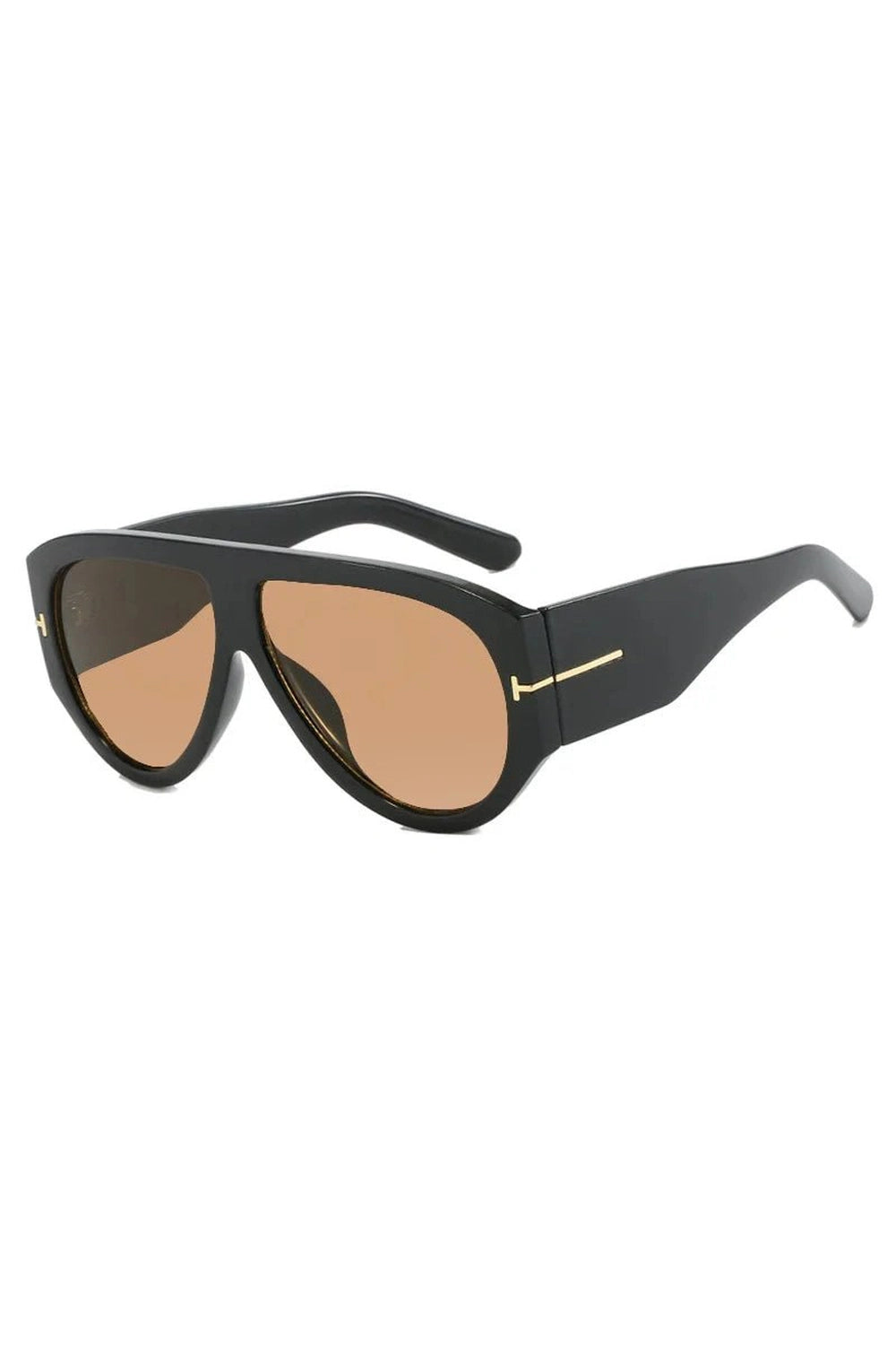 Retro Oversized Pilot Sunglasses Black Tea picture color Shoptery