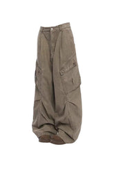 Y2k Oversized Utility Cargo Pants Brown Shoptery