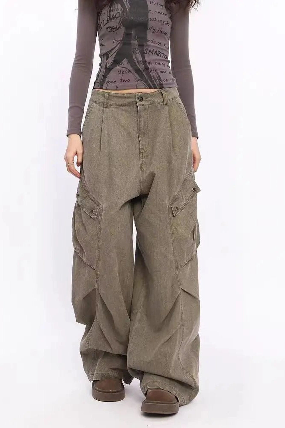 Y2k Oversized Utility Cargo Pants Shoptery