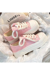 Pastel Cute Pink Lace Up Footwear Pink (Heel 4cm) Shoptery
